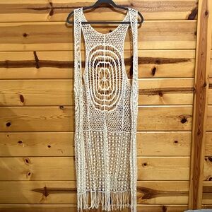 Boho Crochet Fringe duster
